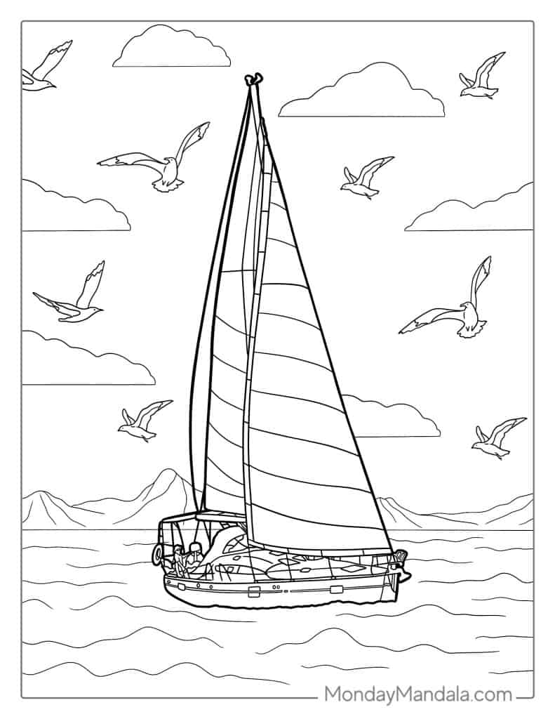 Boat ship coloring pages free pdf printables