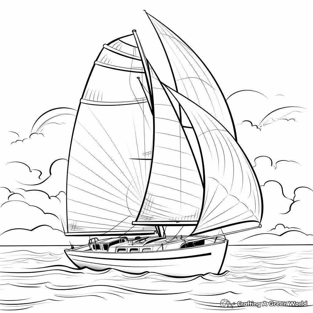 Sailboat coloring pages