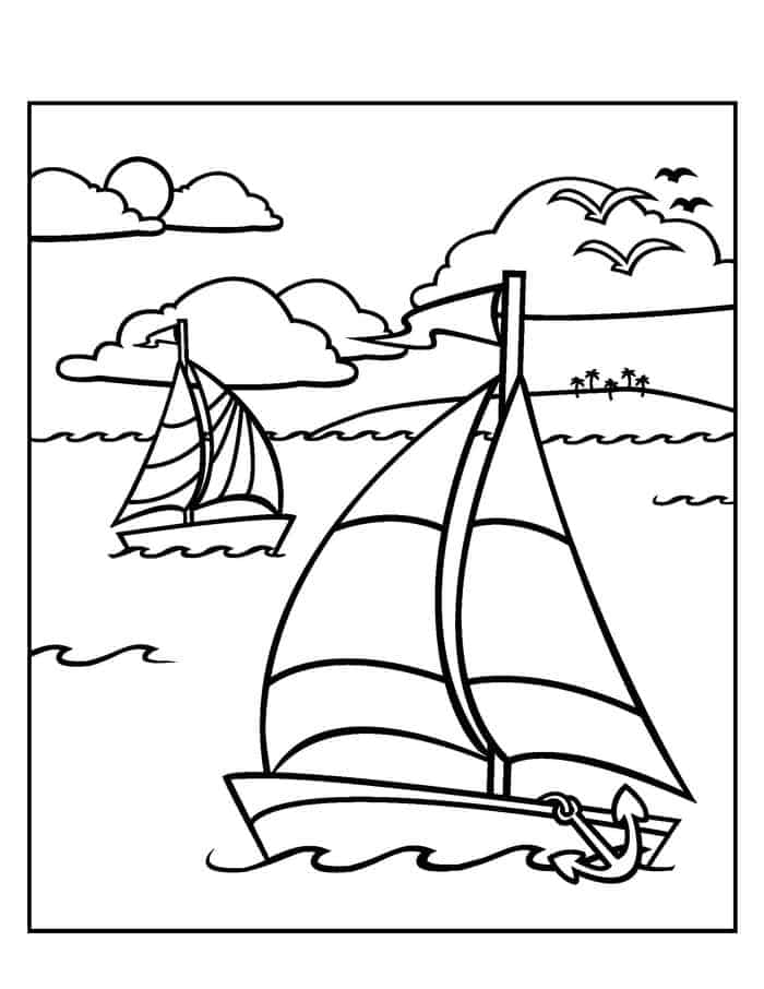 Sailboat coloring pages