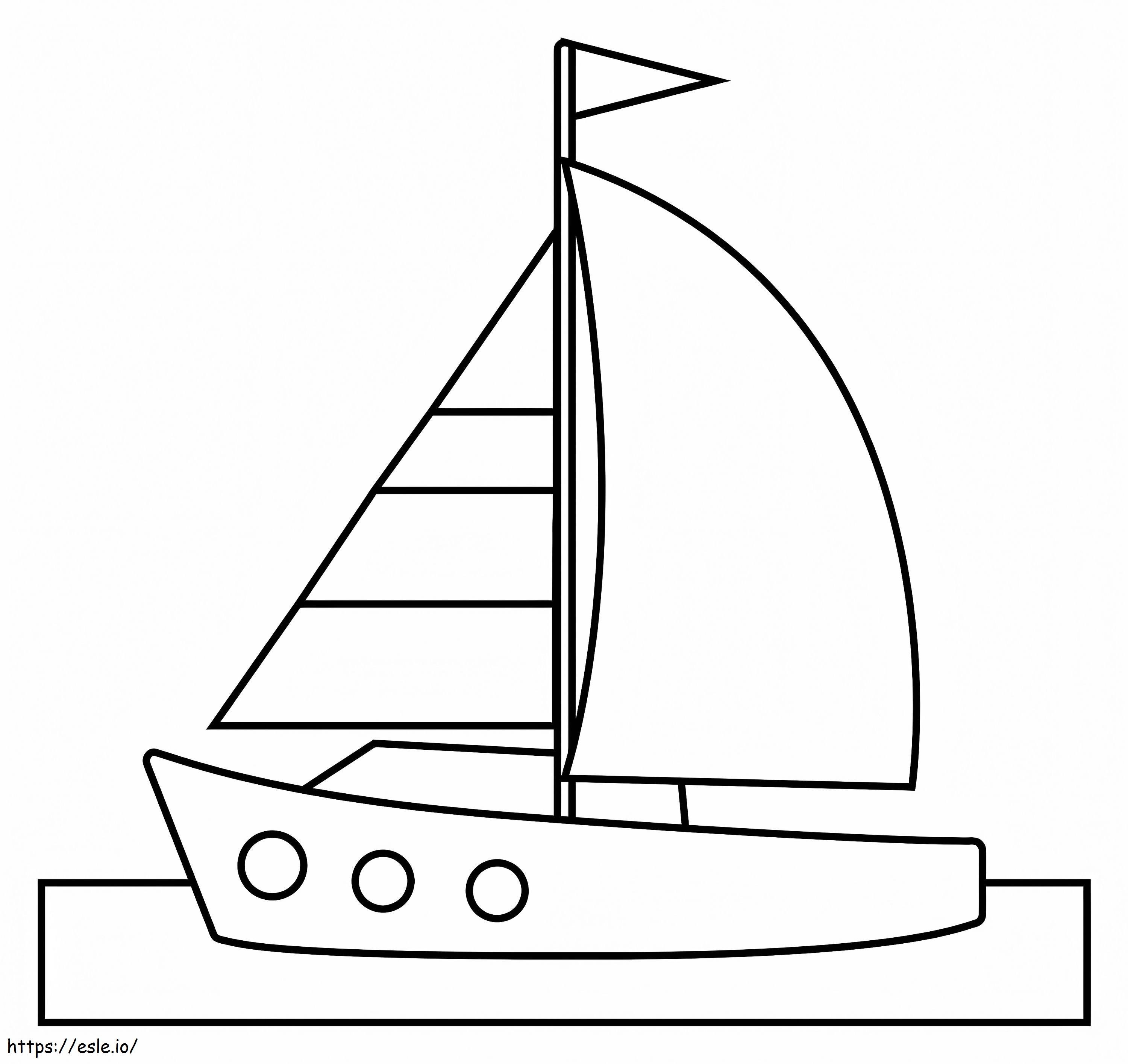 Simple sailboat coloring page