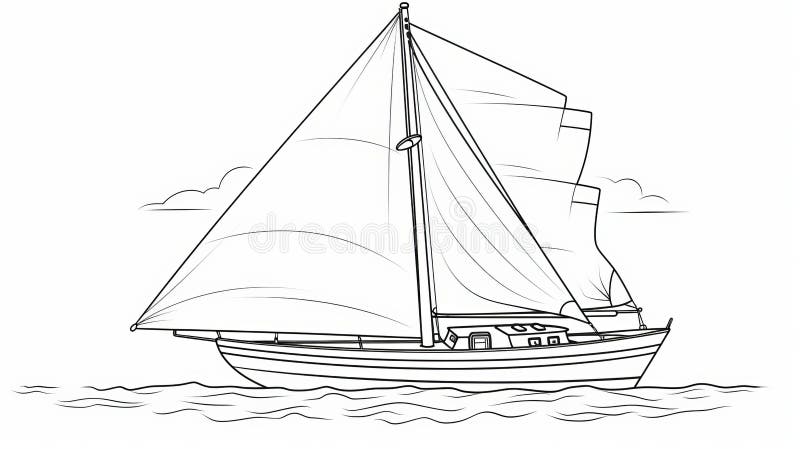 Sail boat coloring page stock illustrations â sail boat coloring page stock illustrations vectors clipart