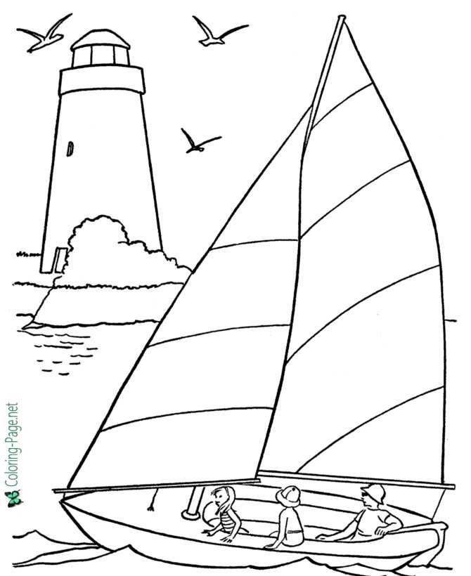 Boat coloring pages