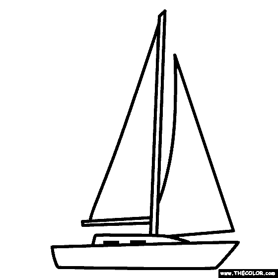 Sailboat coloring page