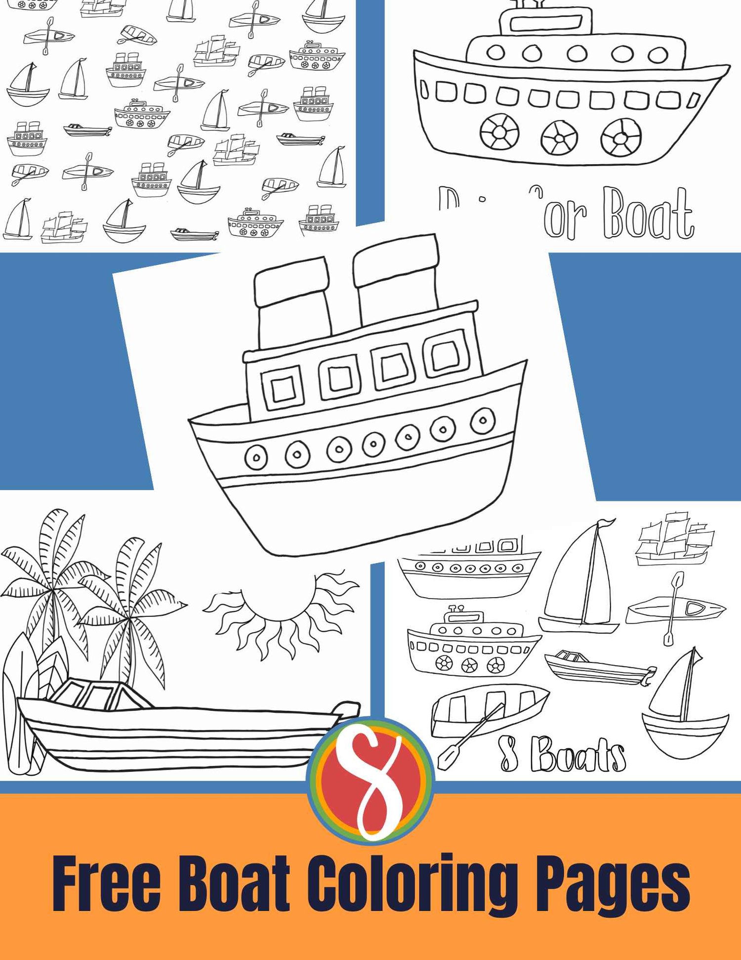 Free boat coloring pages â stevie doodles