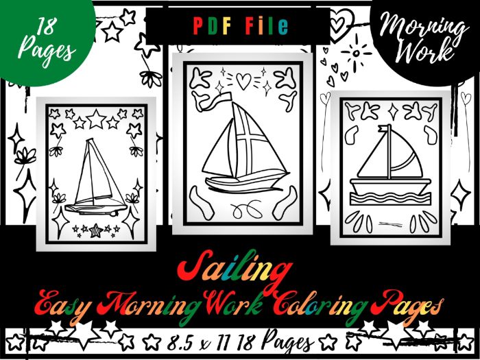 Sailing morning work colouring pages easy printable colouring sheets pdf teaching resources