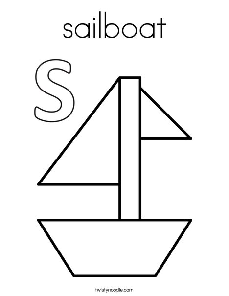 Sailboat coloring page