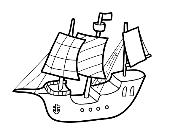 Toy boat coloring page