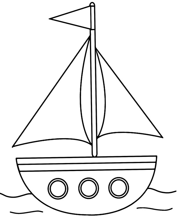 Simple sailboat coloring page