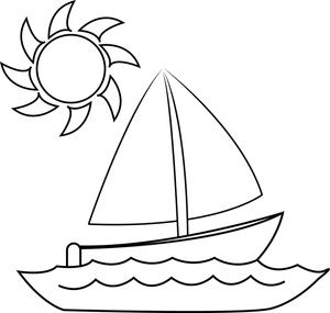 Sailboat clipart image coloring page of a small sailboat on a lake with the sun overhead coloring pages to print coloring pages sun coloring pages