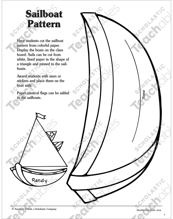 Sailboat pattern printable arts and crafts bulletin boards