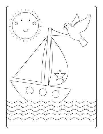 Premium vector ship coloring pages print ready vector