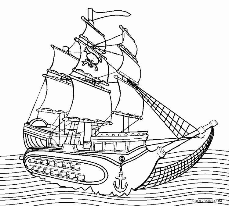 Printable boat coloring pages for kids