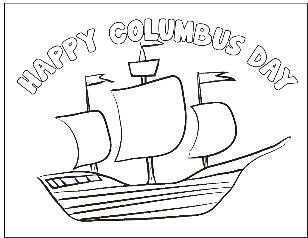 Columbus day coloring page