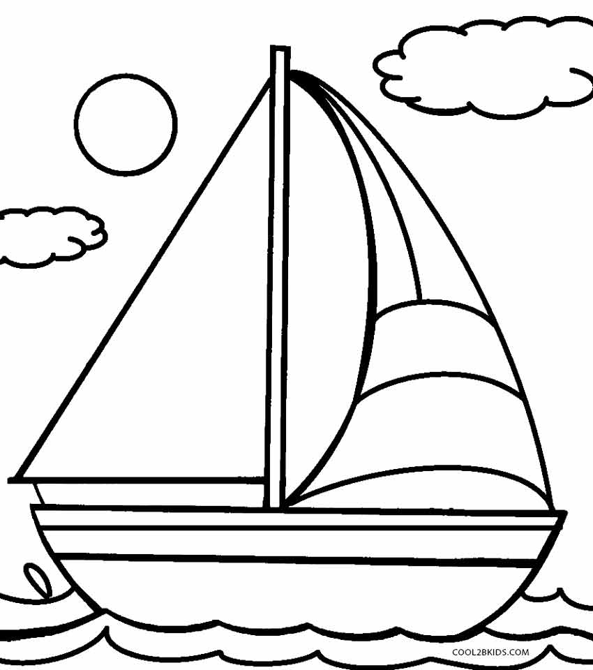 Coloring page sailboat transportation â printable coloring pages