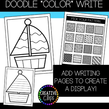 Summer coloring pages doodle shape sailboat made by creative clips