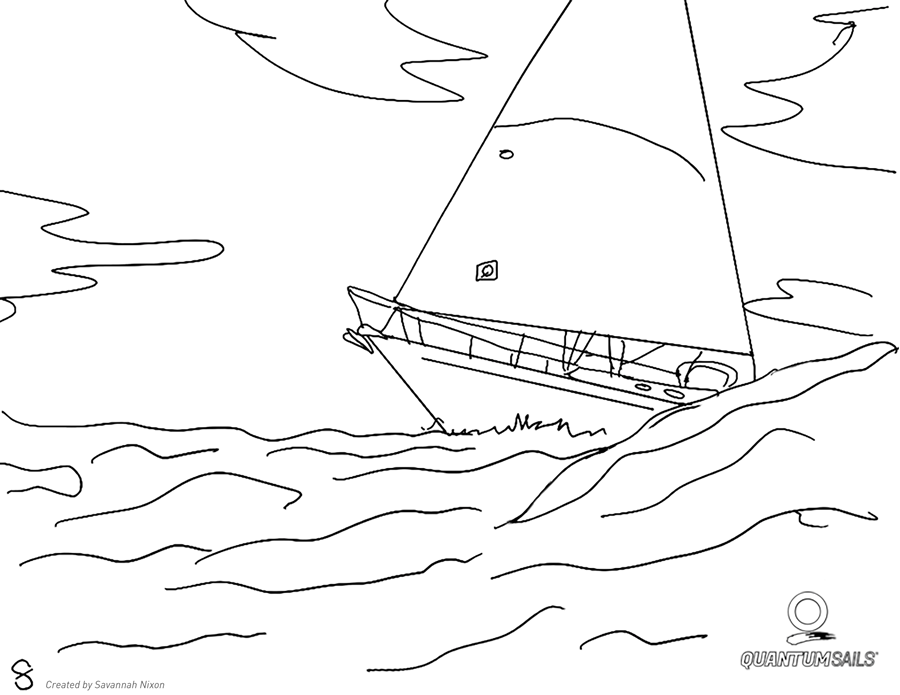 Sailing coloring pages