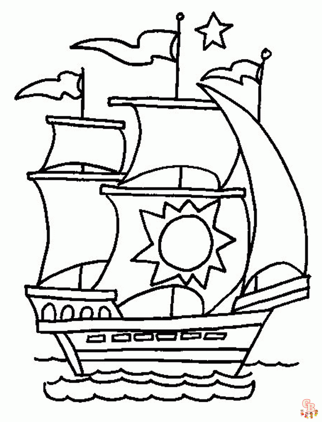 Free printable boat coloring pages for kids