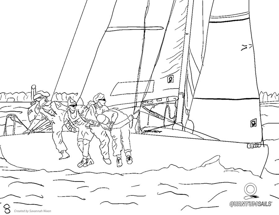 Sailing coloring pages