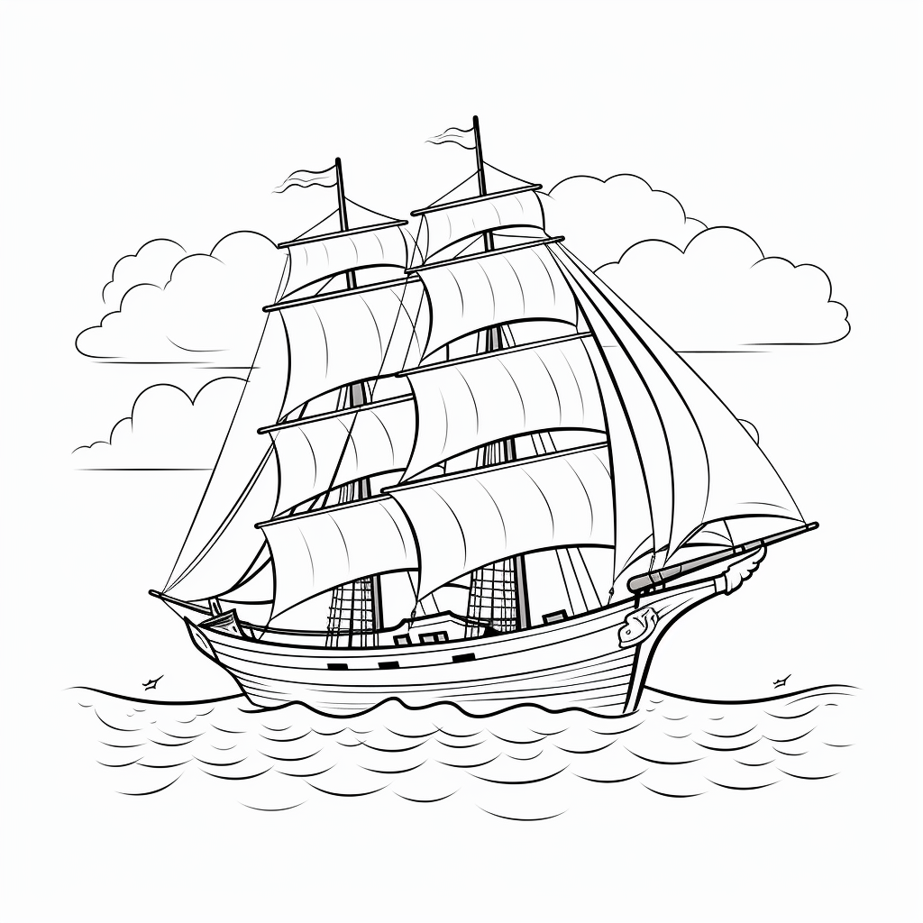 Sail boat coloring pages