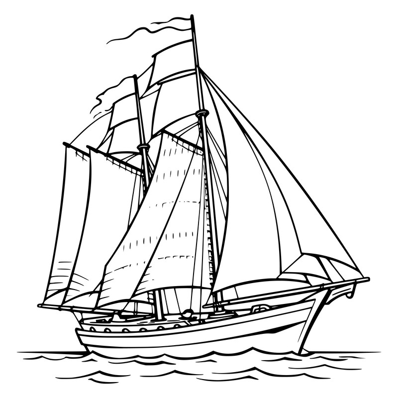 Sailboat coloring page for kids png images eps free download