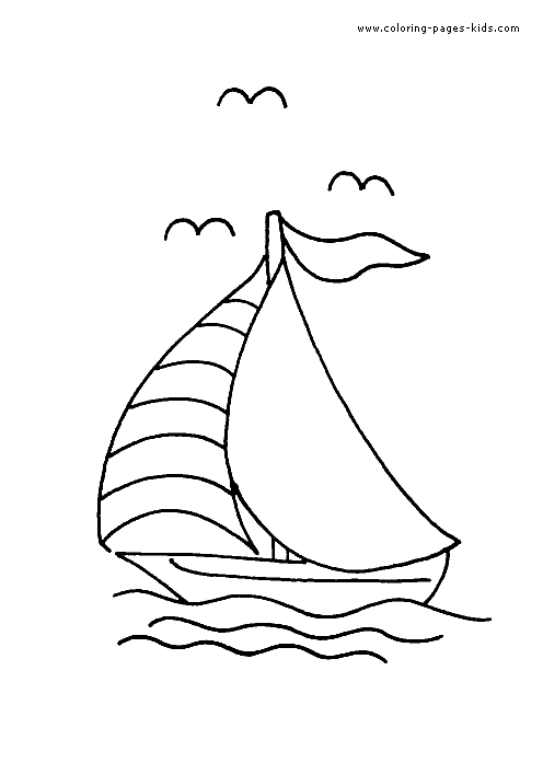 Sailboat color page for kids