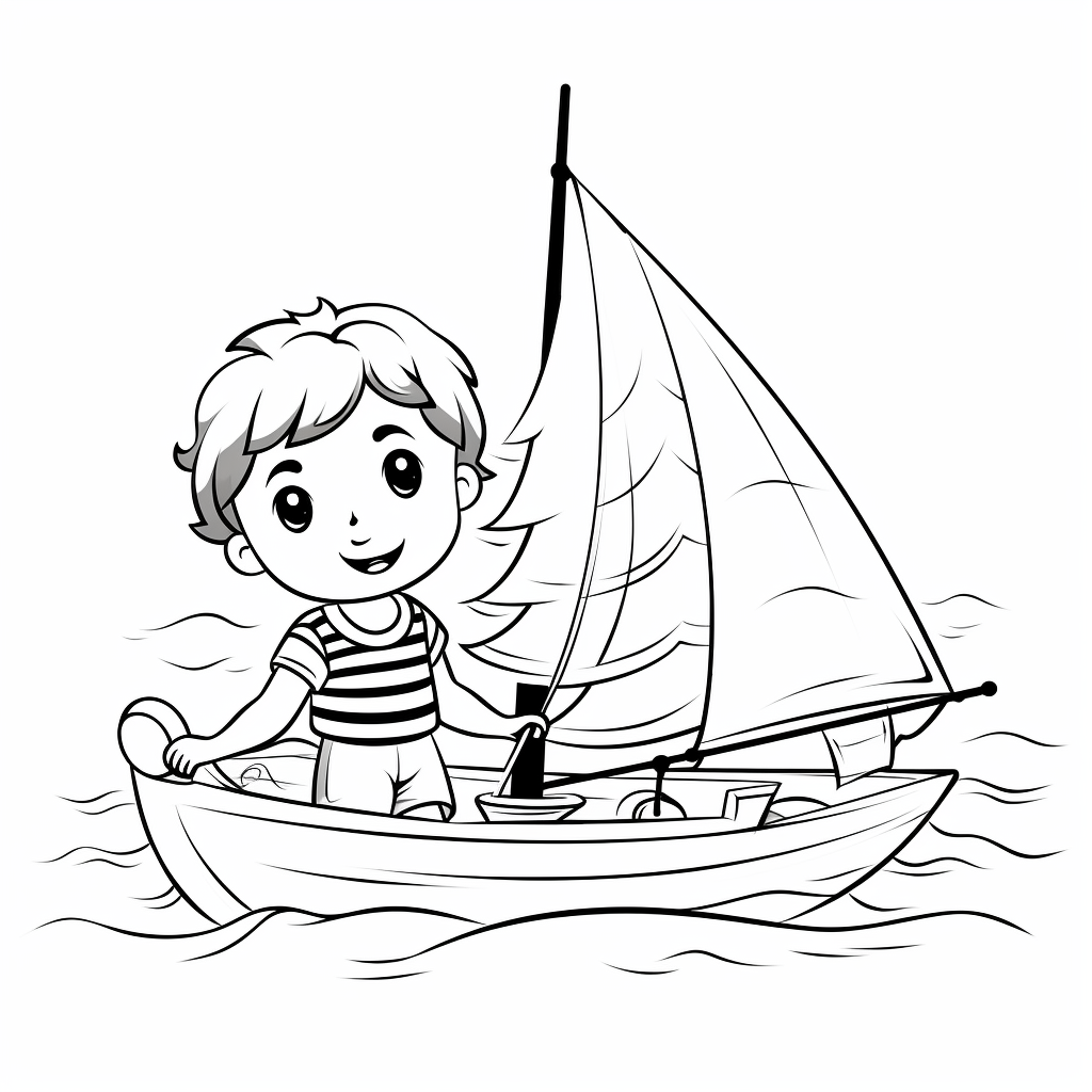 Sail boat coloring pages