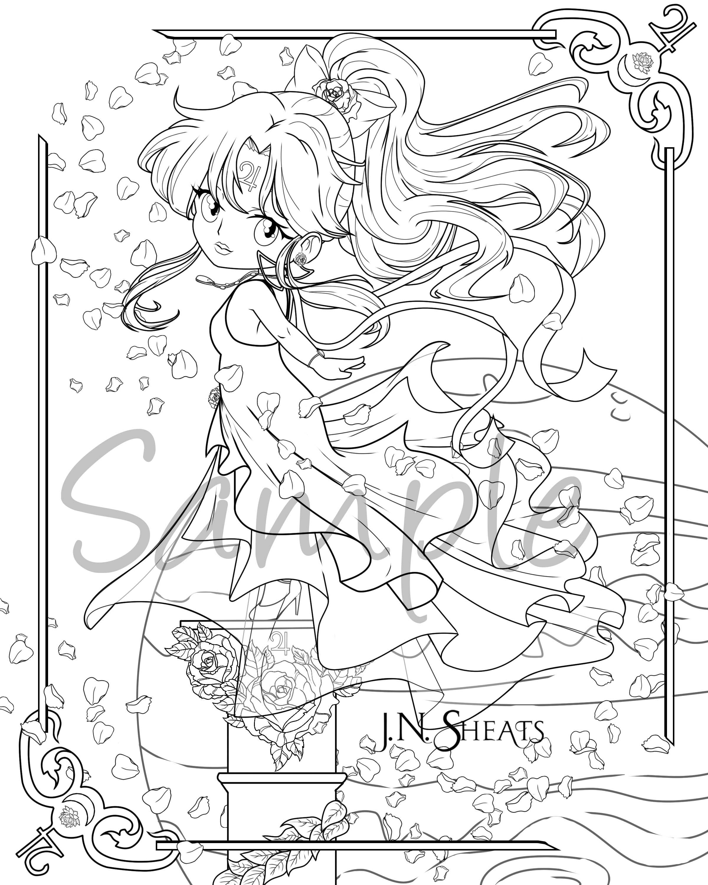 Single coloring page download for adults sailor princess jupiter sailor moon