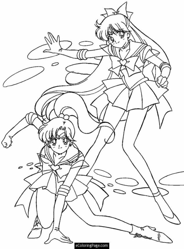 Get this anime coloring pages for girls sailor moon in action