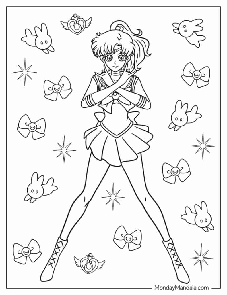 Sailor moon coloring pages free pdf printables