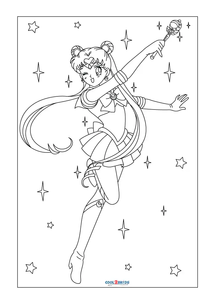 Free printable sailor moon coloring pages for kids