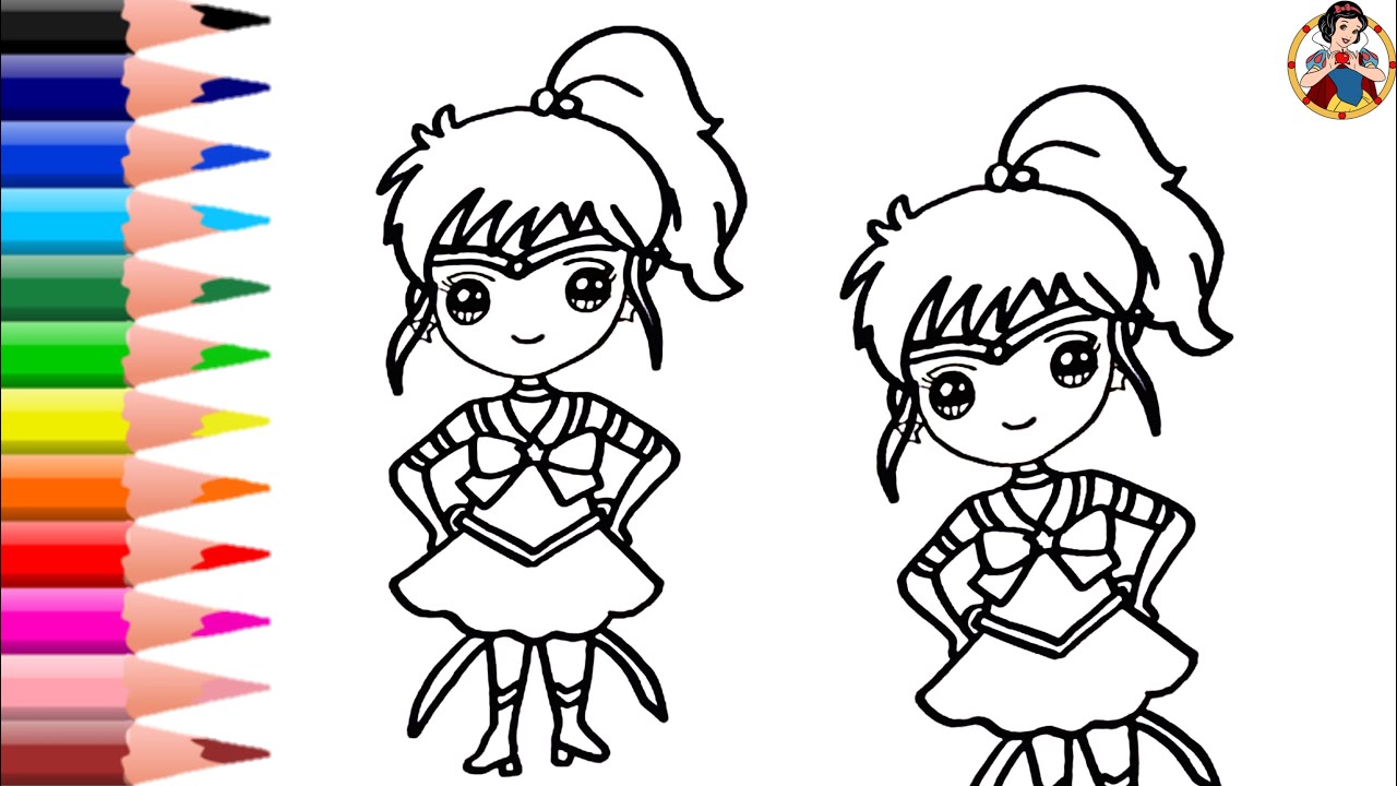 How to draw sailor jupiter sailor moon ð easy drawing and colouring for kids