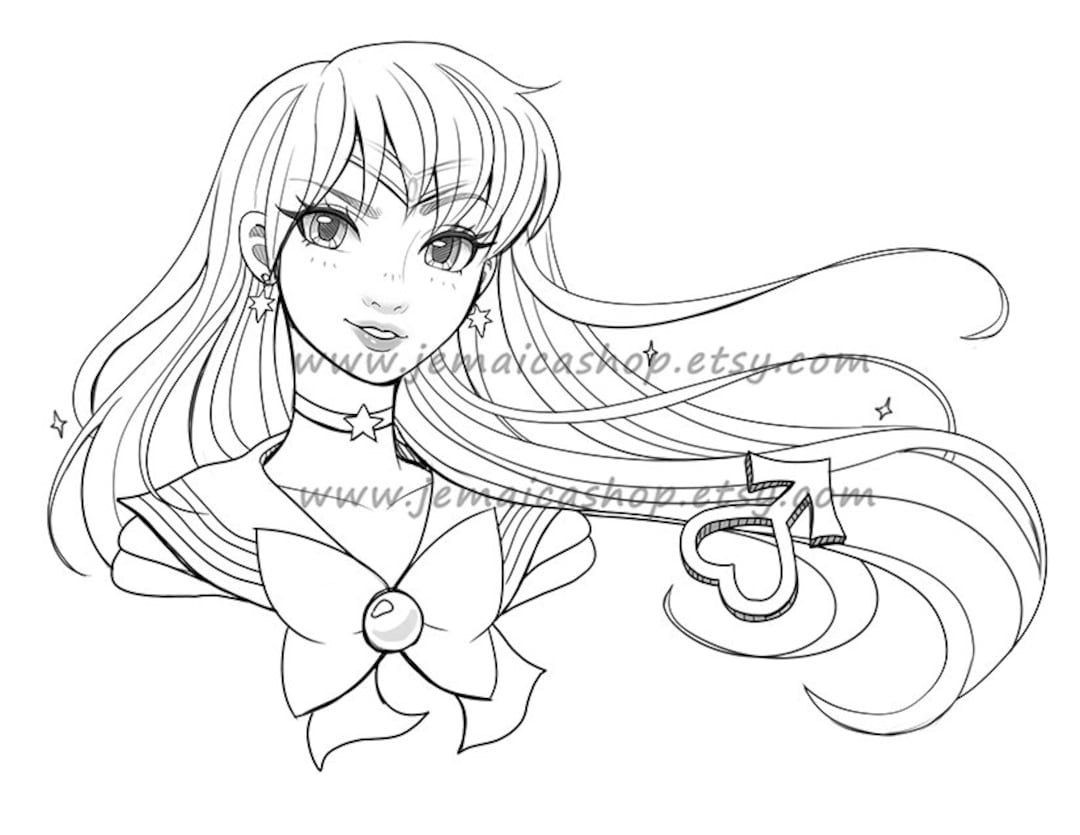 Sailor mars anime printable pdf sailor scouts moon adult coloring page download coloring book