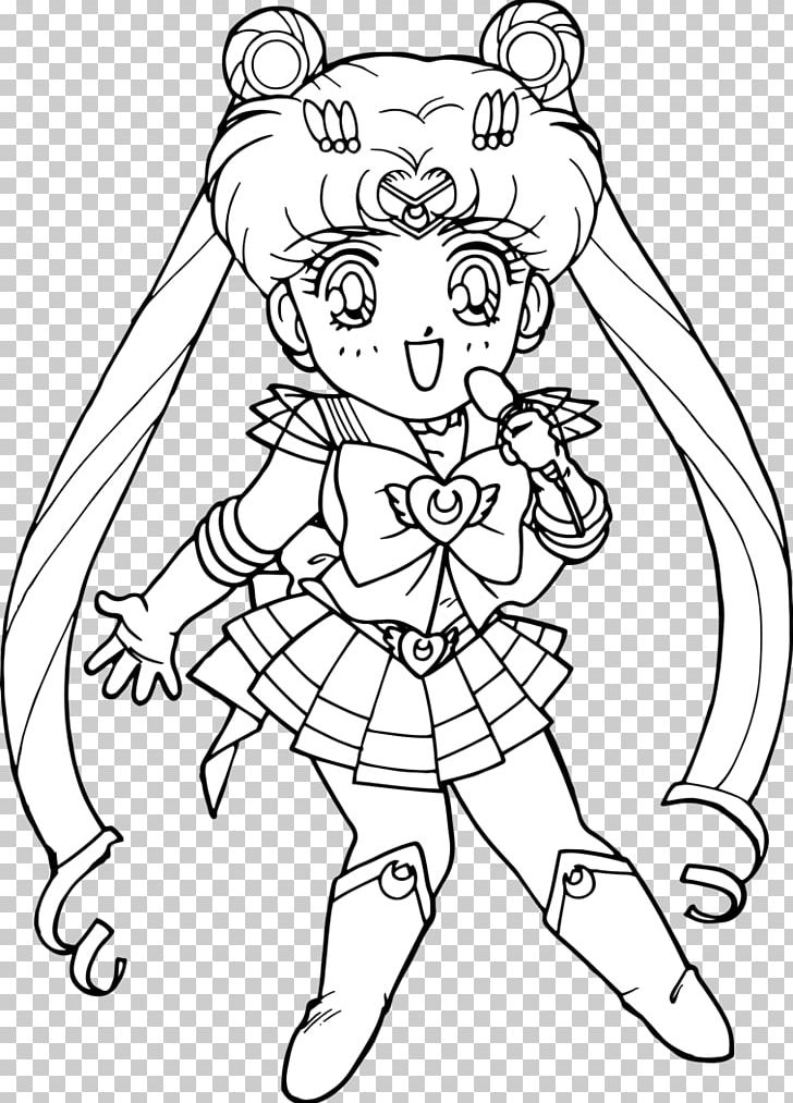 Chibiusa sailor moon coloring book black and white png clipart angle arm art black cartoon free