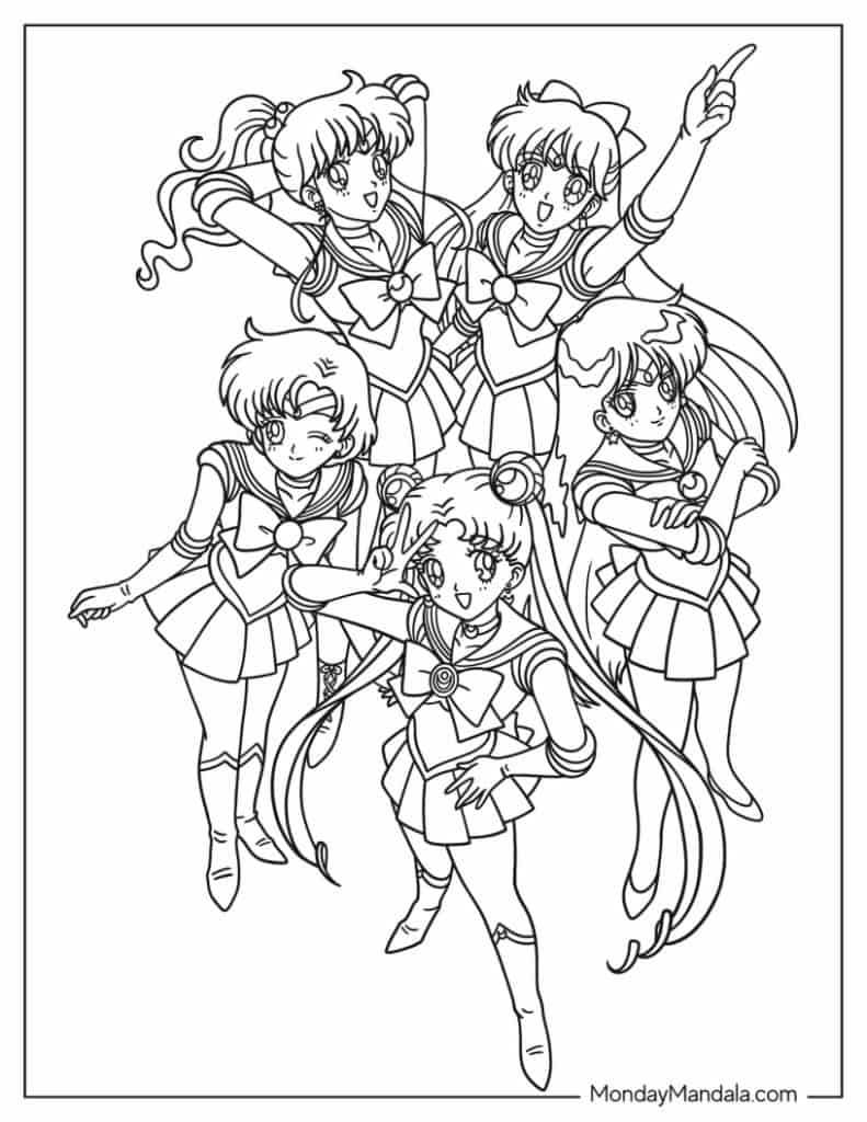 Sailor moon coloring pages free pdf printables