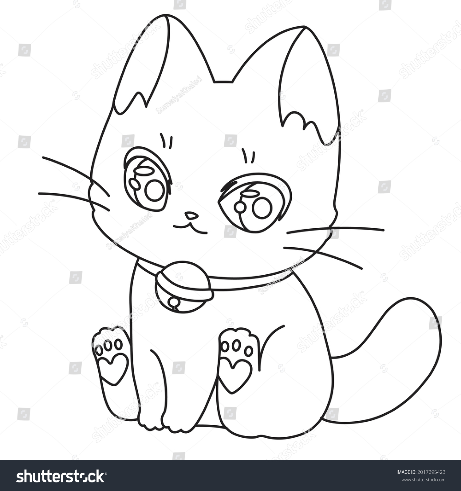 Hd cat coloring pages children kids stock vector royalty free