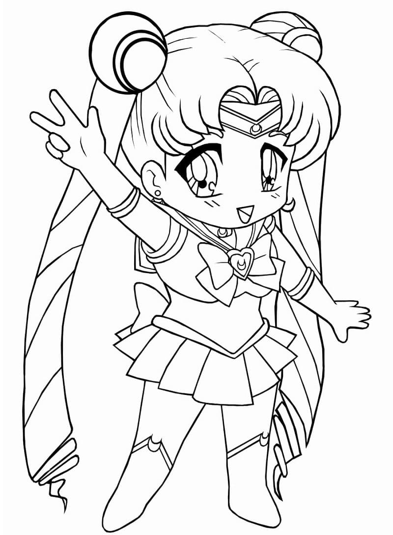 Chibi sailor moon coloring page