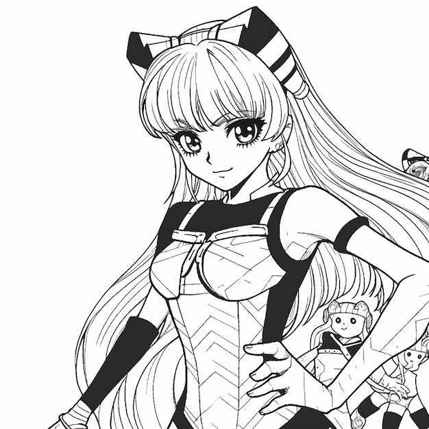 Premium ai image gianluigi sailor moon coloring page anime girl black and white