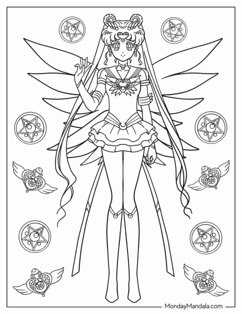 Sailor moon coloring pages free pdf printables