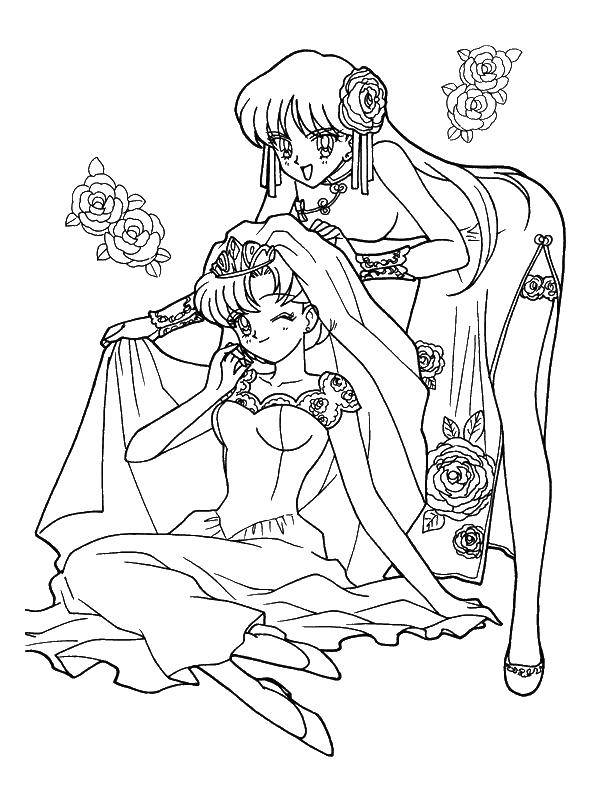 Online coloring pages moon coloring bunny and rei hino sailor moon