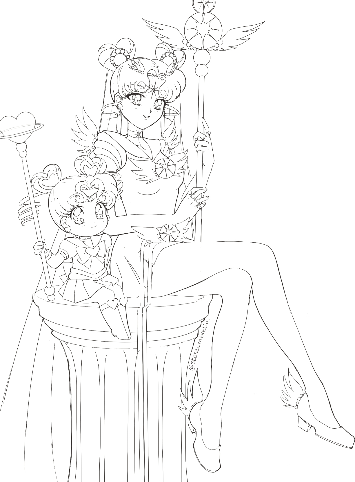 Nicole from produce dept on x i dont know if im going to color it so i figure id upload it sailor moon cosmos httpstcodjtbcssog x