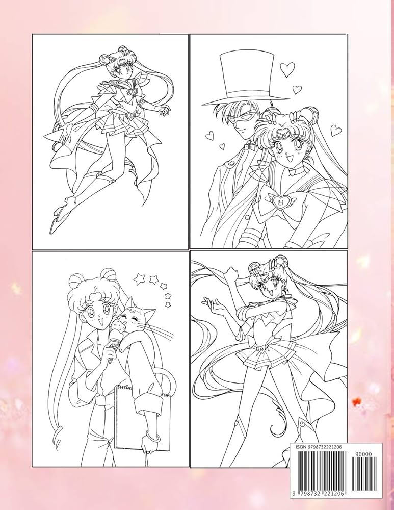 Sailor moon coloring book over high quality coloring pages for adults and teenagers anime art studio books