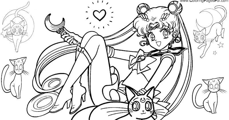 Sailor moon coloring pages luna rcoloringpagespdf