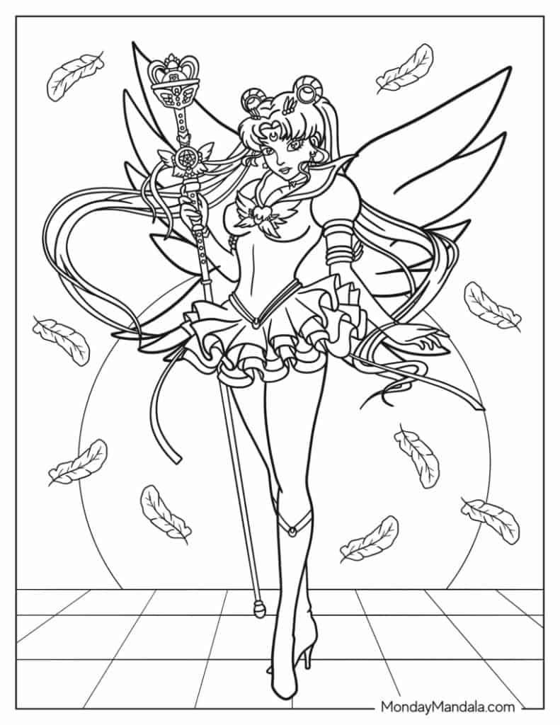 Sailor moon coloring pages free pdf printables