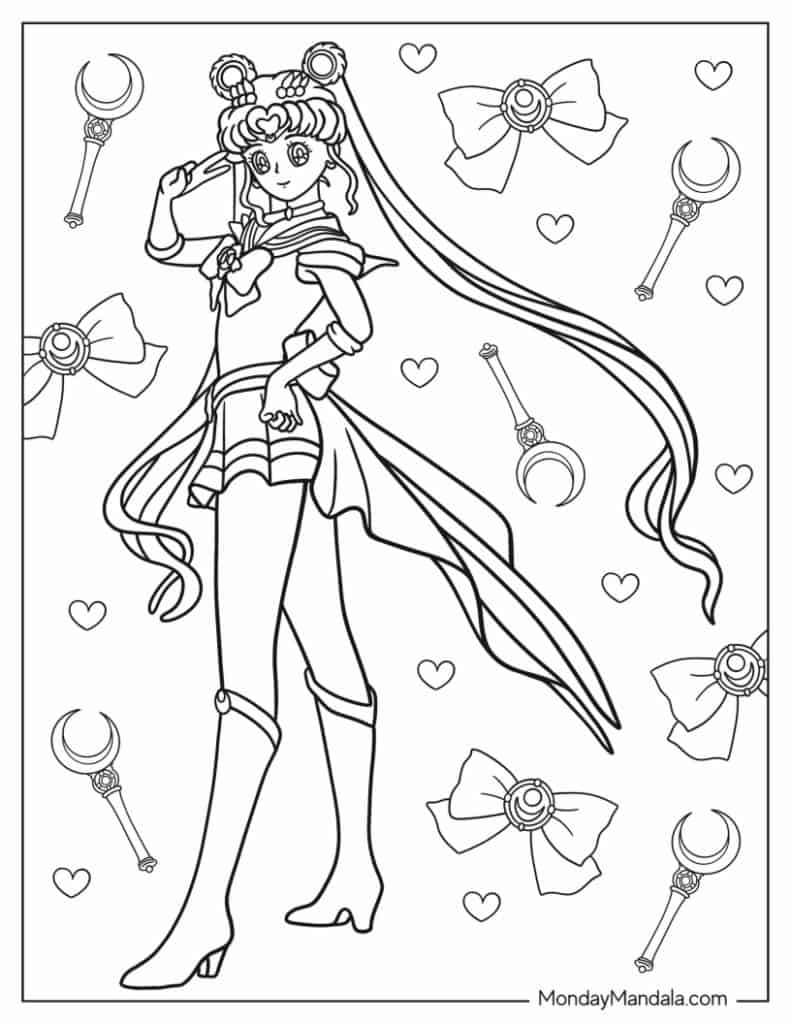 Sailor moon coloring pages free pdf printables