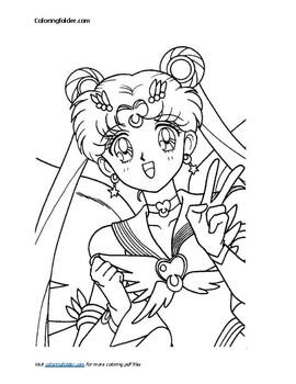 Sailor moon coloring pages pdf by the coloring cove tpt