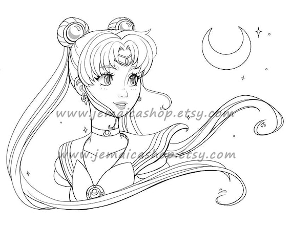 Sailor moon anime printable pdf sailor scouts adult coloring page download coloring book