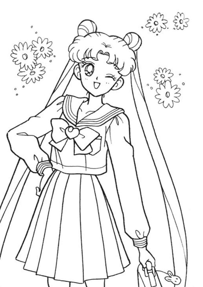 Free easy to print sailor moon coloring pages