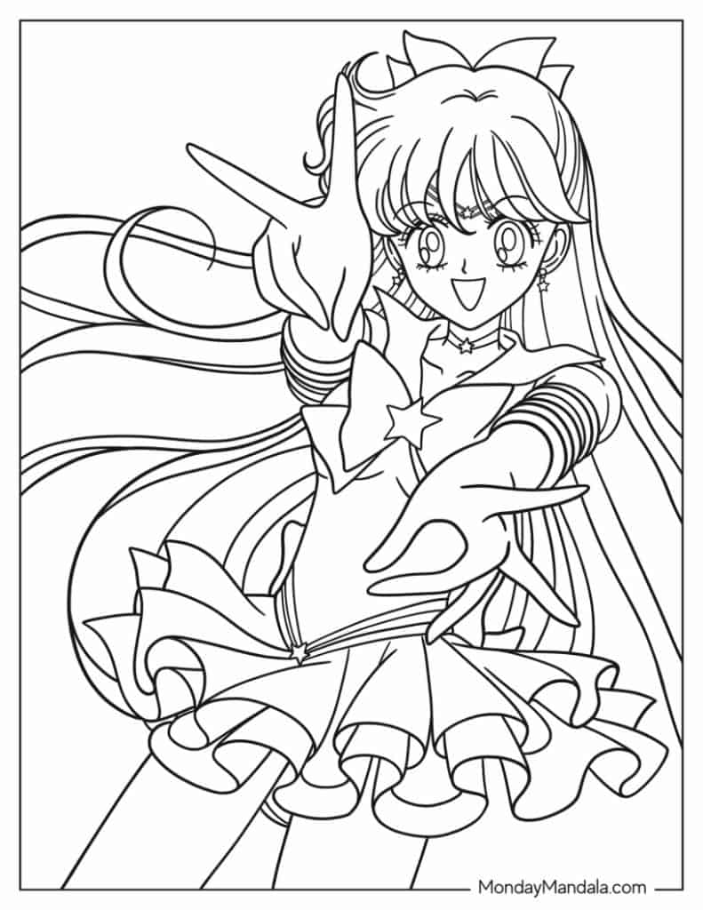 Sailor moon coloring pages free pdf printables