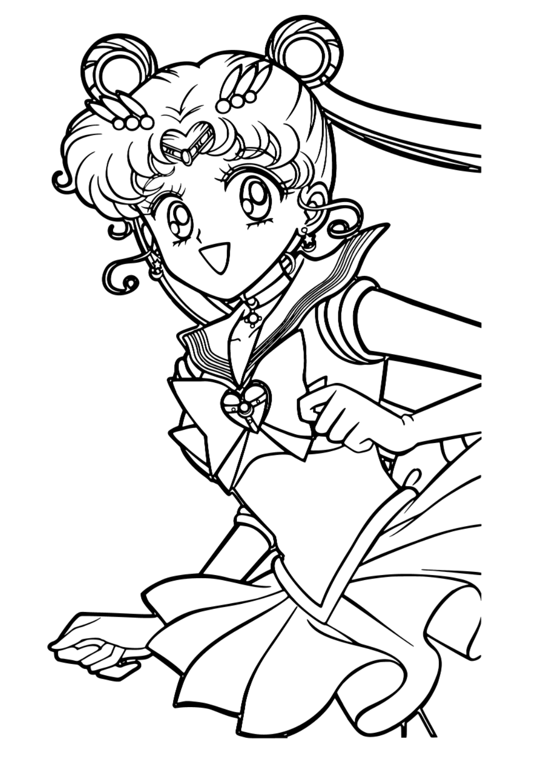 Free printable sailor moon smile coloring page for adults and kids