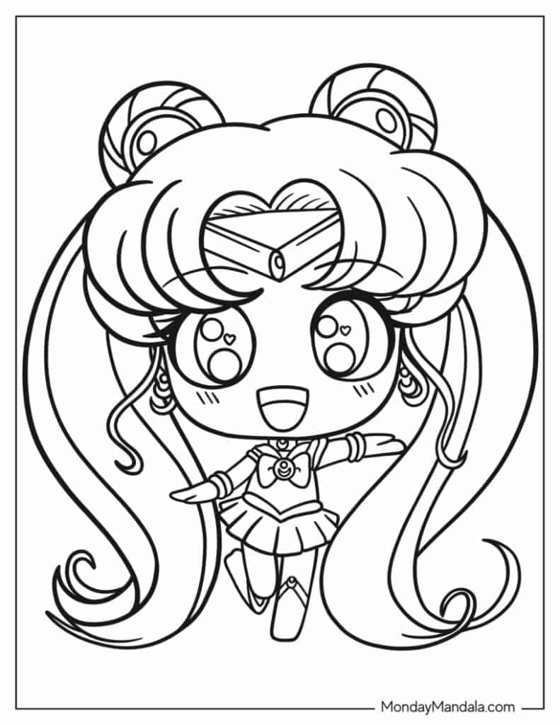 Sailor moon coloring pages free pdf printables